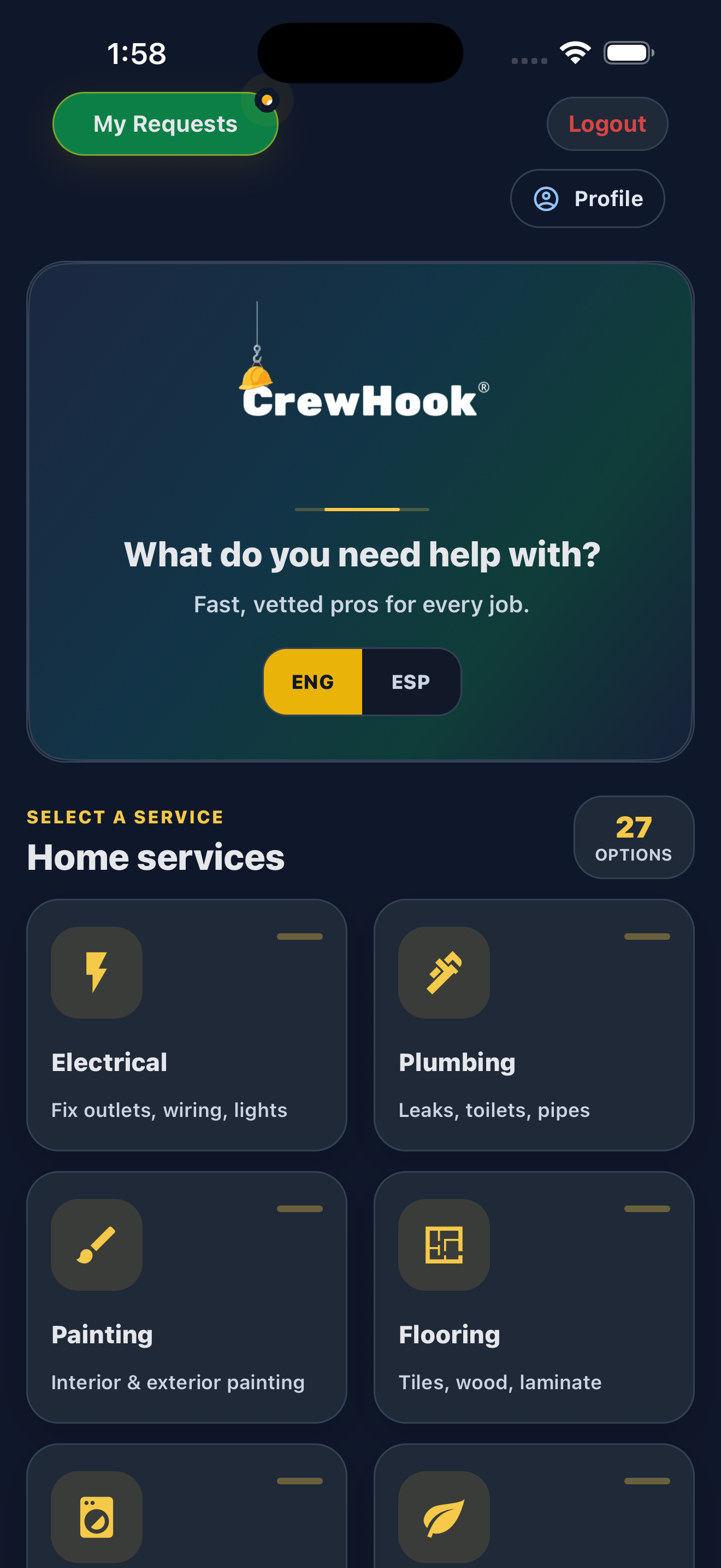 Client main app view
